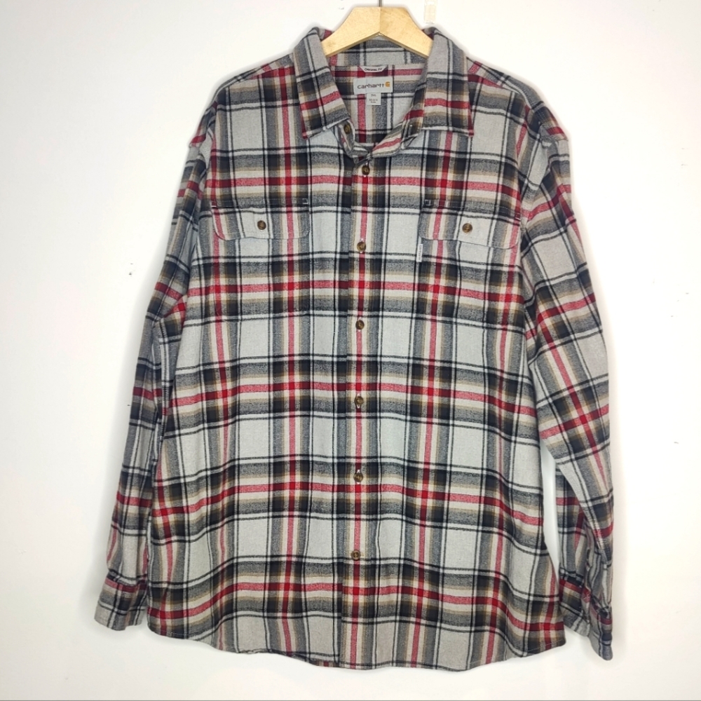 Carhartt 102215 Men's Hubbard Plaid Shirt Shadow Button-up Shirt